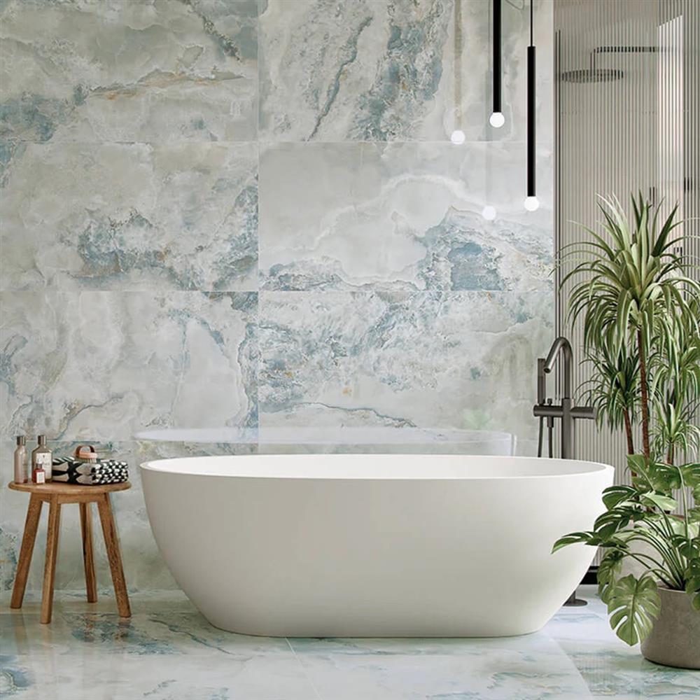 Symphony onyx azul porcelain bathroom tiles